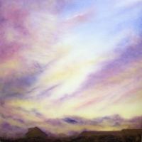 painting of violet sky