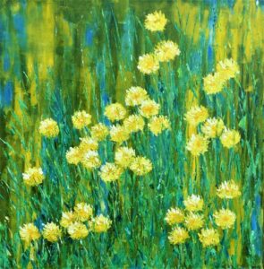 Flowering Hawksbeard. Hedgerow painting by Barbara King
